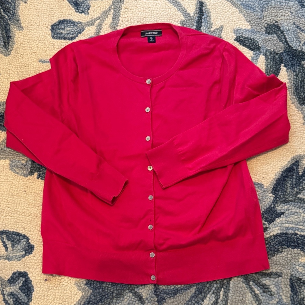Lands' End Bold Pink Knit Sweater